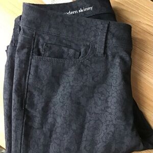 Black Floral Skinny Jeans